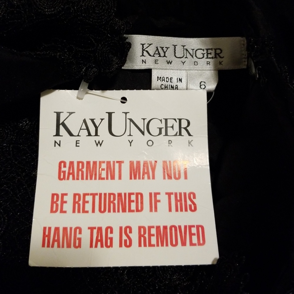 👗 Kay Unger New York Black Dress Gown - Picture 4 of 6